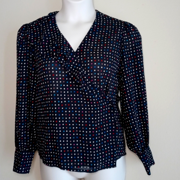 Ruffled Cross Body Blouse - Picture 1 of 6